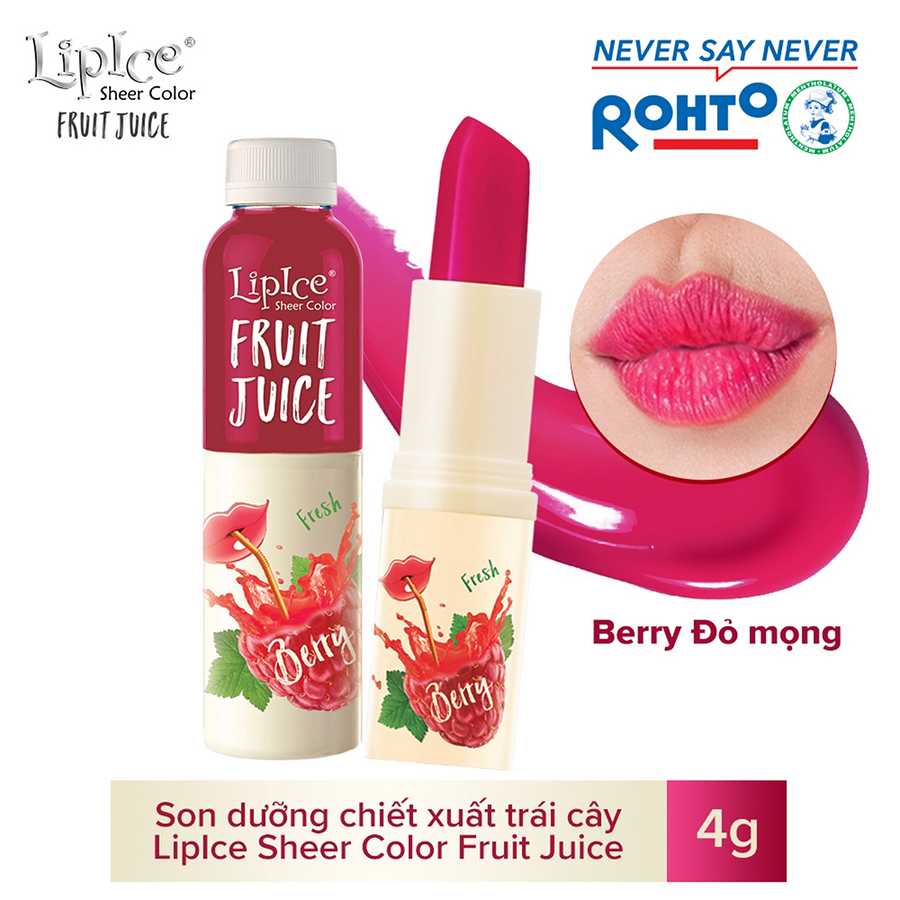 Son dưỡng chiết xuất trái cây Lipice Sheer Color Fruit Juice Strawberry 4g