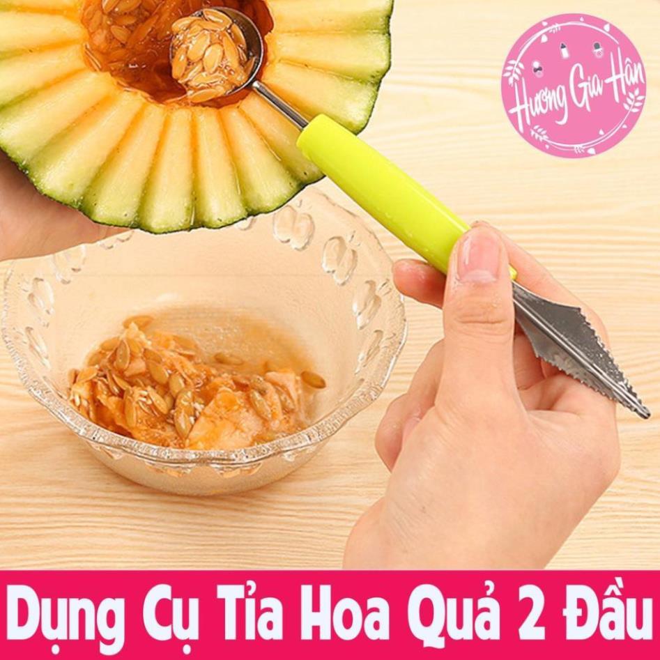 Dụng Cụ Tỉa Hoa Quả 2 Đầu , Muỗng Múc Trái Cây, Muỗng Bingsu