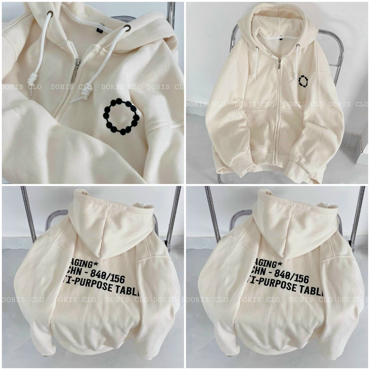 [VÁo khoác Nỉ Nam Nữ Có Nón Mũ Logo Chữ - Hoodie Khóa Kéo Zip Form Rộng Unisex Hàn Quốc Đẹp - Chống Nắng Thu Đông - M