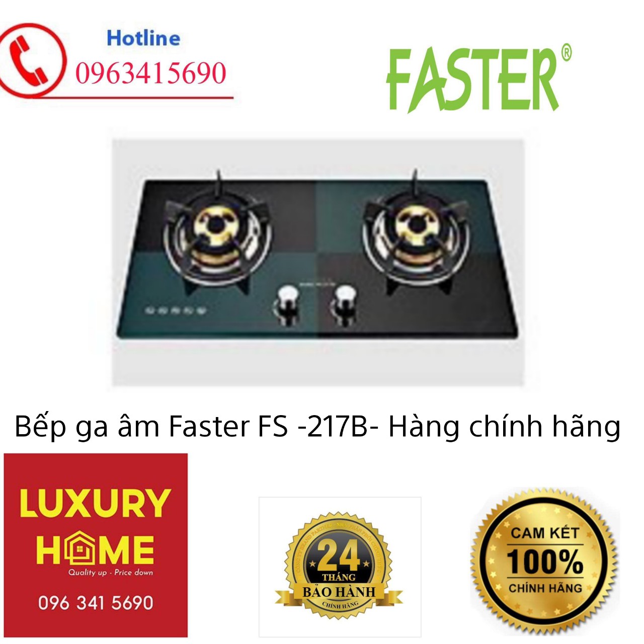 Bếp gas âm Faster FS-217B- Hàng chính hãng