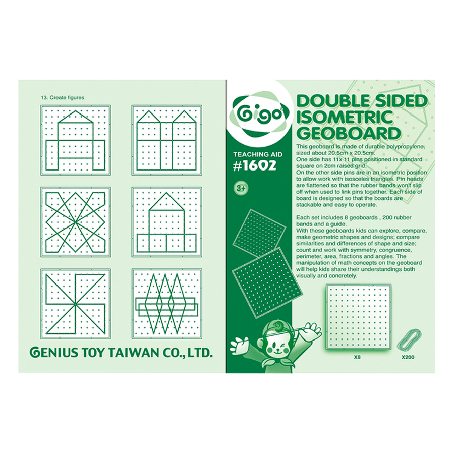 Bảng Đinh Vẽ Hình 2 Mặt Doublesided Geoboard Gigo Toys 1602 - Mẫu Ngẫu Nhiên