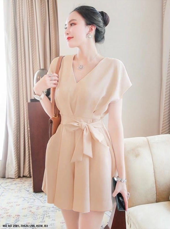 ĐỒ BAY NGẮN CỔ TIM EO THẮT NƠ