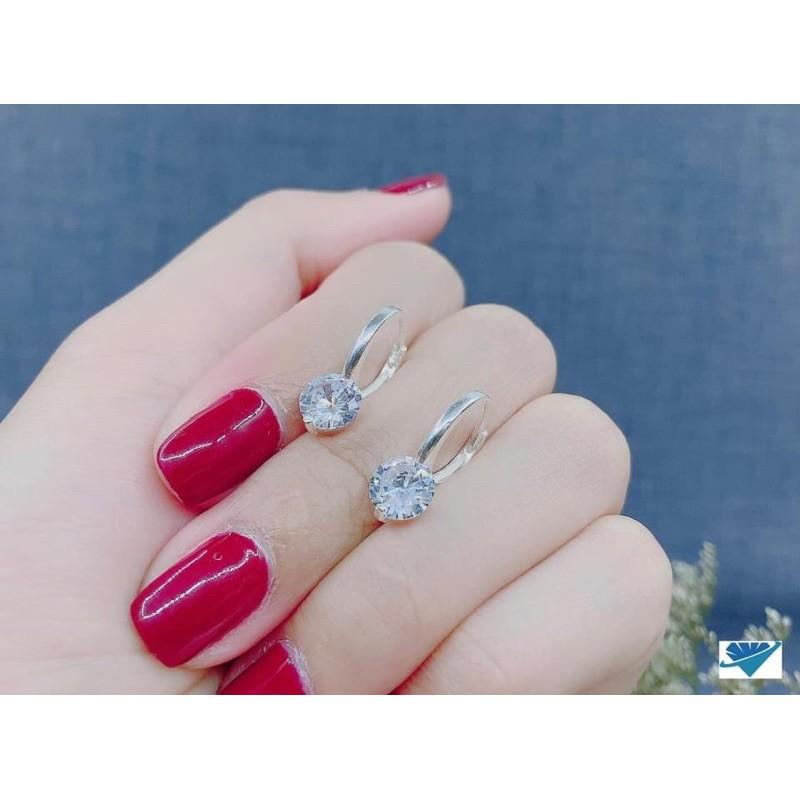 BÔNG TAI BẠC TA - BÔNG TAI GẮN ĐÁ NHỎ XINH XẮN -