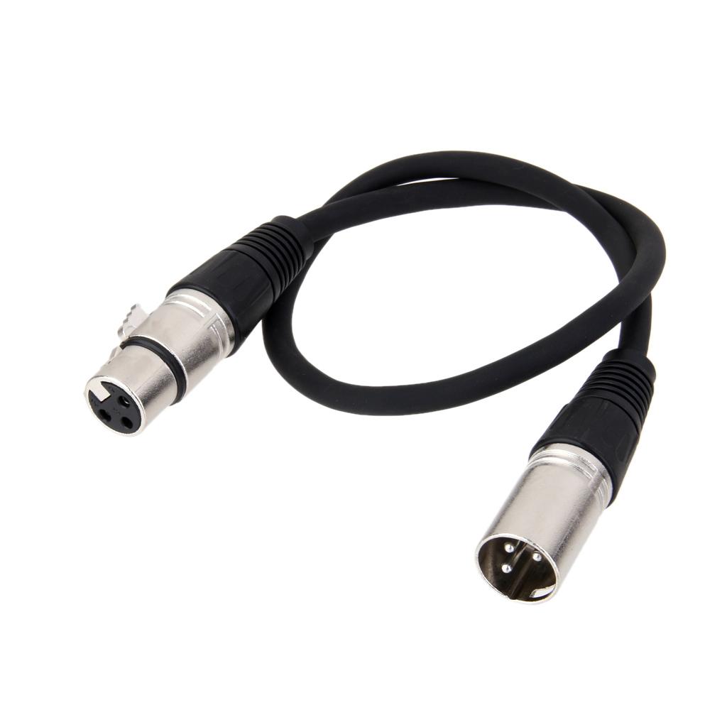 2 X XLR Male Female 3pin MIC Shielded Microphone Audio Cable Plug 0.5M 1M