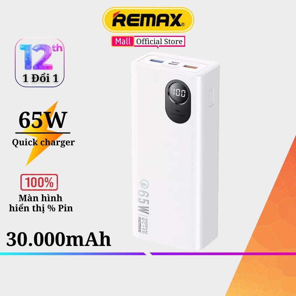 Sạc dự phòng 30000mAh PD 65W Remax RPP-503 sạc cả máy tính Laptop - Hàng Chính Hãng Remax