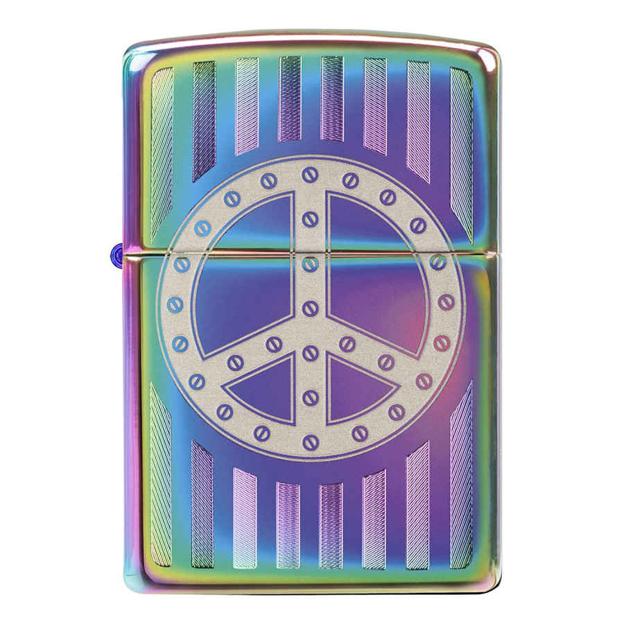 Hình ảnh Bật Lửa Zippo 29435 - Logo Bật Lửa Zippo Rivet Peace Sign Spectrum