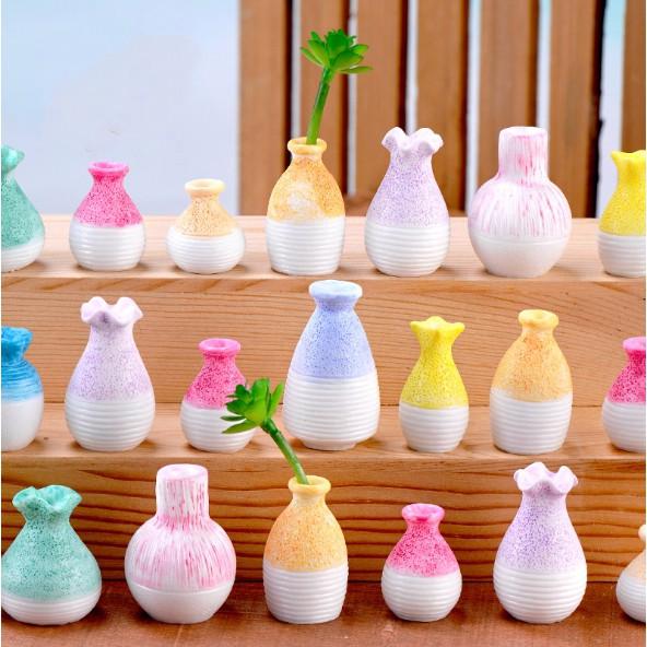 Các mẫu mô hình bình gốm, lọ hoa mini trang trí tiểu cảnh, nhà búp bê, DIY
