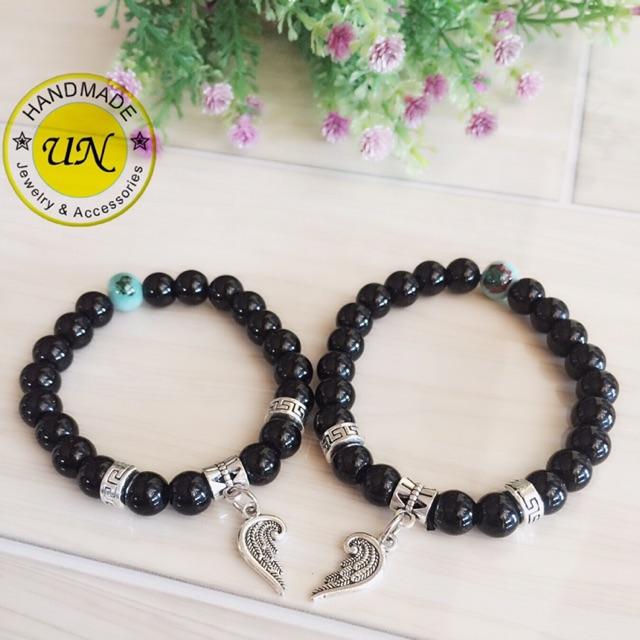 Vòng tay cặp chuỗi đá phối gốm