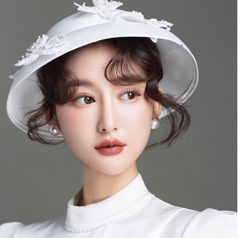 Hoa tai đính hạt - Hoa tai cô dâu - Maben