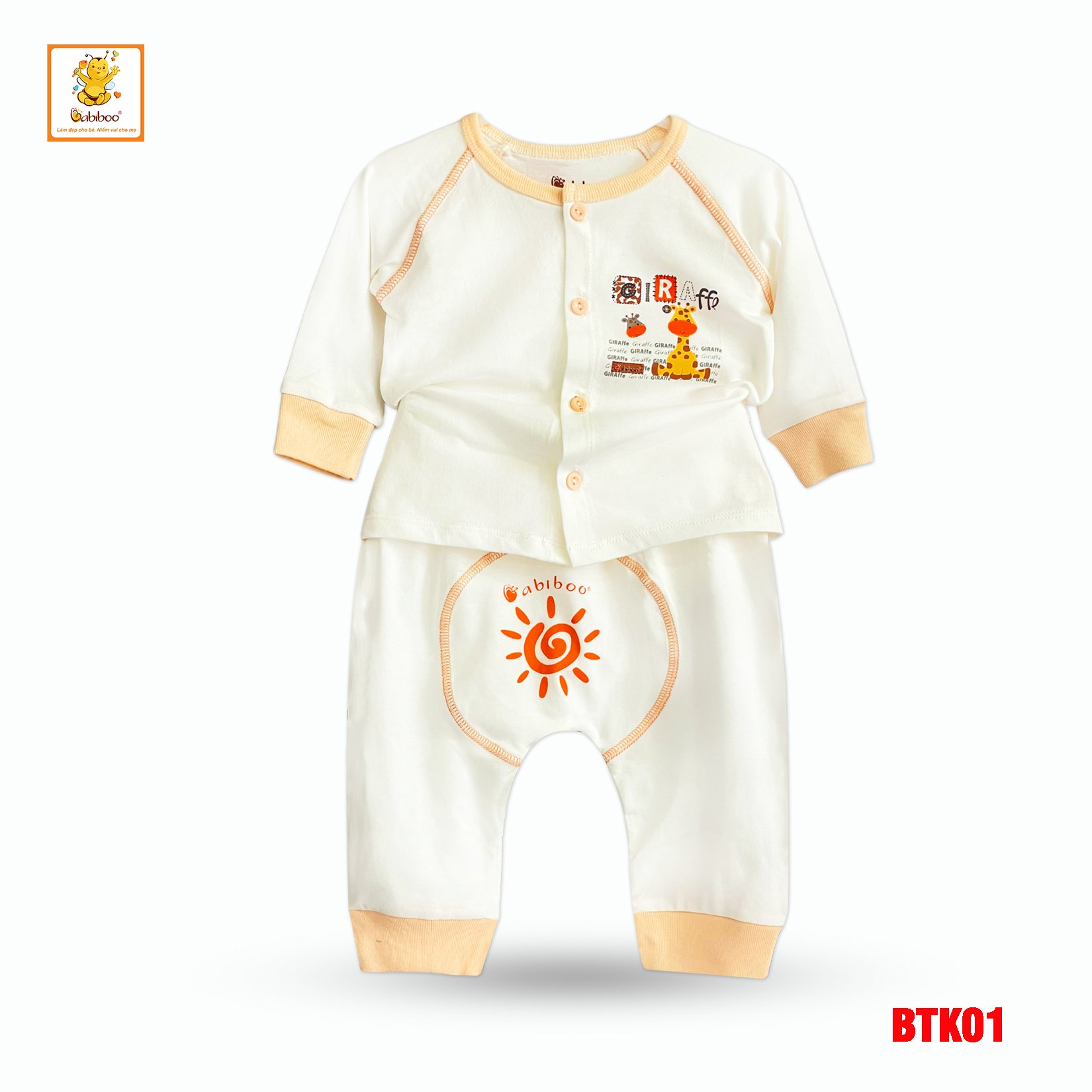 Đồ bộ bé trai BABIBOO quần áo sơ sinh dài vải cotton 4 chiều mềm mịn, mát BTK01