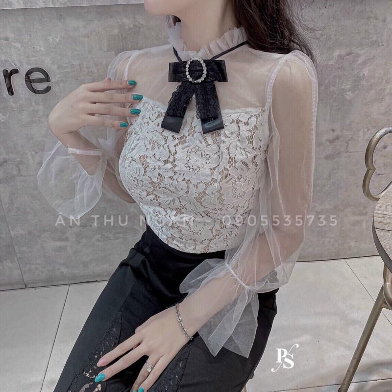 Set áo ren tiểu thư + Quần loe