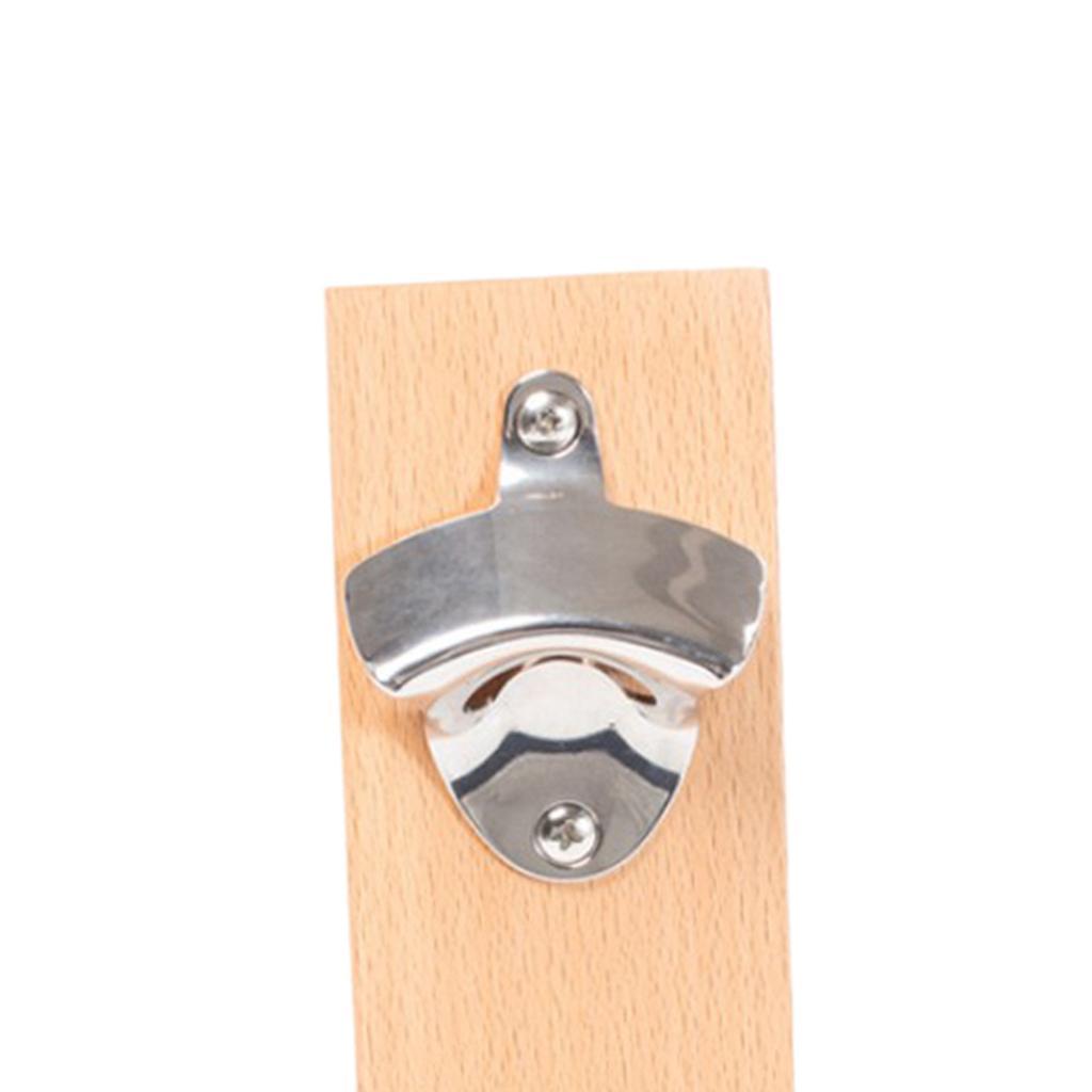 Wall Mounted Mounted Bottle Opener Beer Soda Bar Home Kitchen Beech