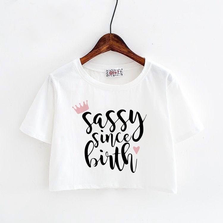 Áo Thun Nữ Croptop In chữ Sassy Since Birth ATN3461 - J.A Shop