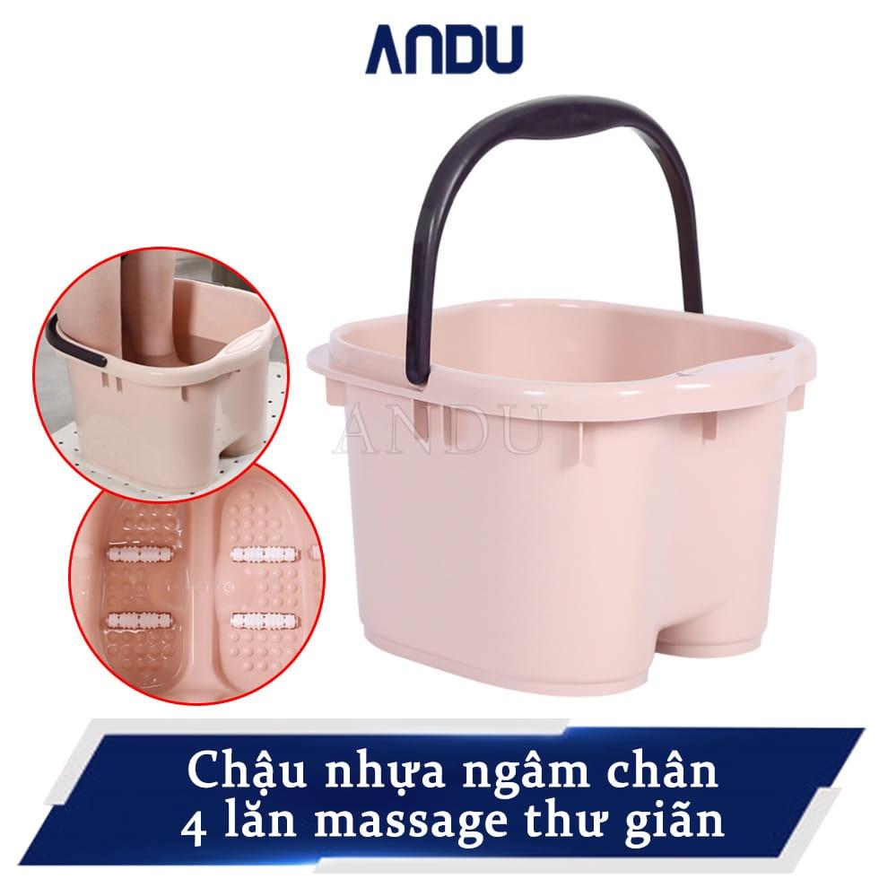 Chậu Ngâm Chân Có Con Lăn Massage Lòng Bàn Chân, Chậu Nhựa Ngâm Massage Chân