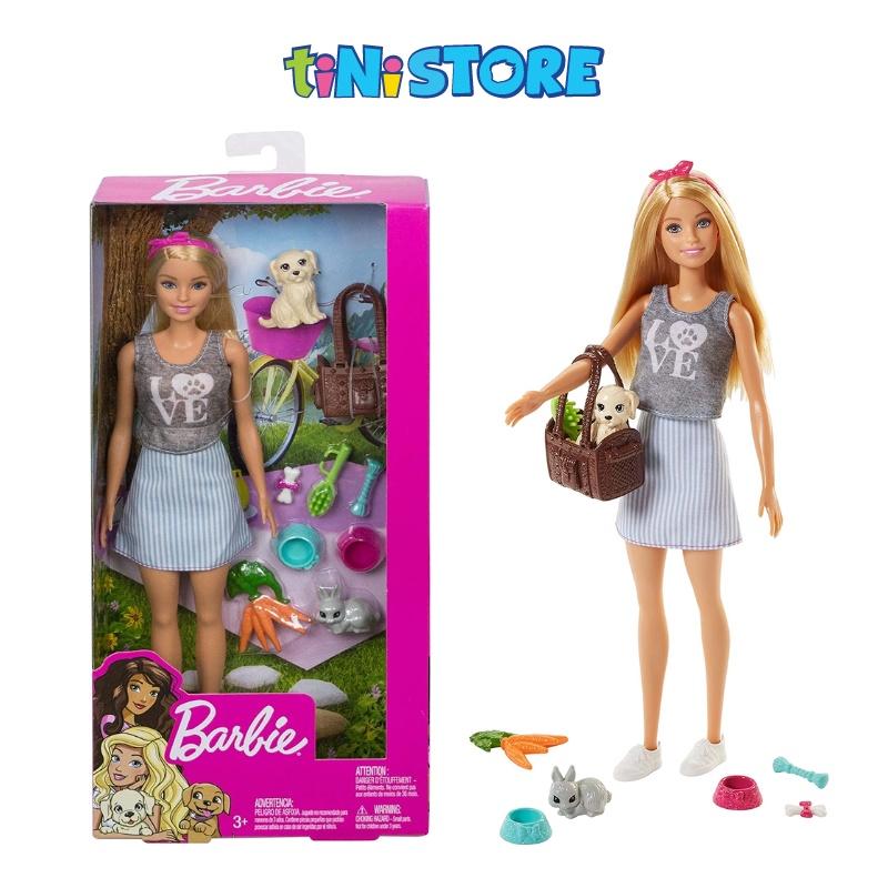 Bộ đồ chơi búp bê đi picnic cùng thú cưng Barbie