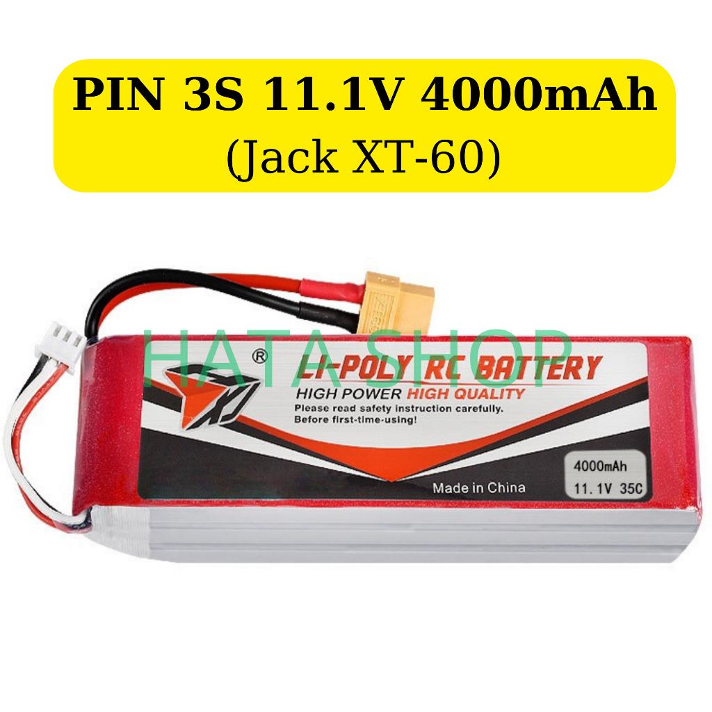 Pin Li-po 3S 11.1 V 4000mAh Jack XT60 35C dùng cho cano UDI005/UDI018/Xe Địa Hình Điều Khiển Từ Xa