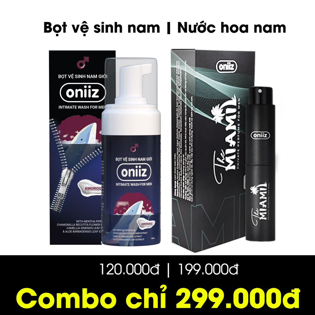 Bọt Vệ Sinh Nam Giới Oniiz - Dung Dịch Vệ Sinh Nam Tạo Bọt 100Ml - Amorous &Amp; The Miami