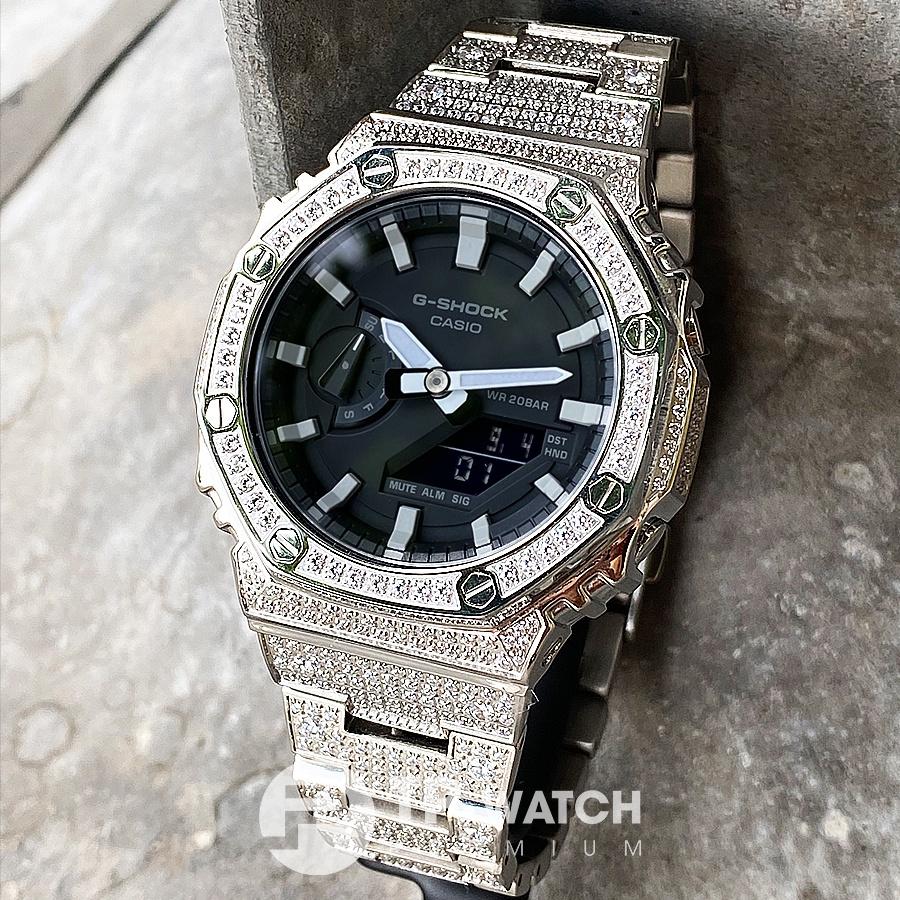 Đồng Hồ Nam Dây Thép Casio G-Shock GA-2100 Độ Giáp AP Full Đá Mặt Và Dây | GA-2100 Custom Full Đá Mặt Và Dây