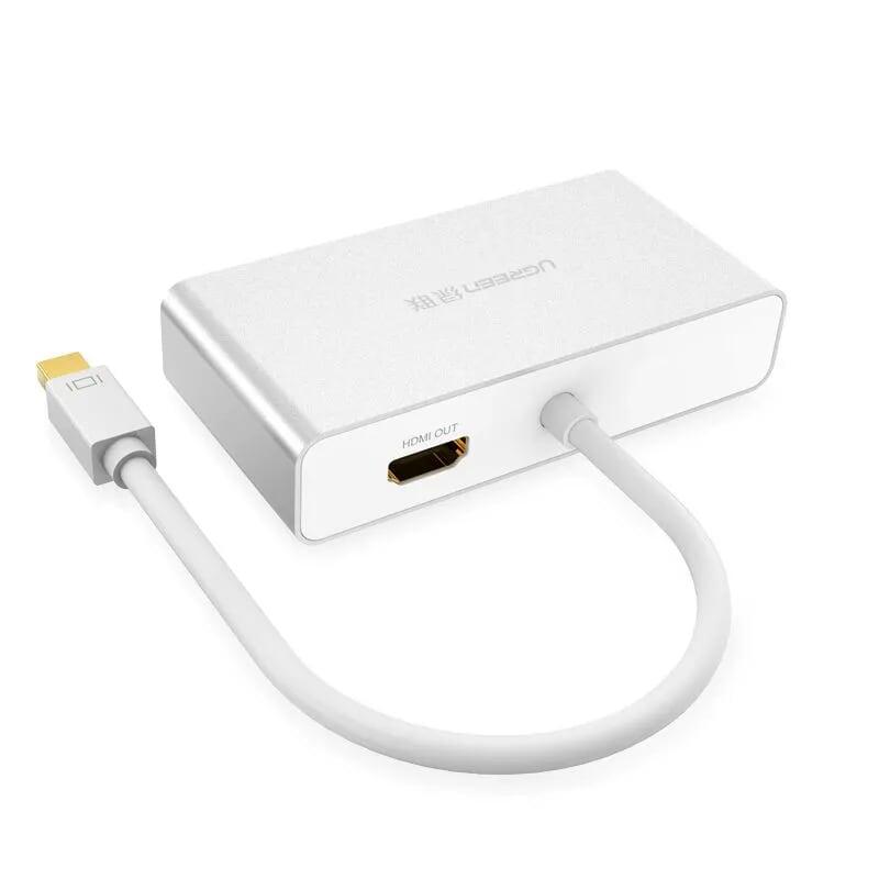 Ugreen UG10438MD109TK Màu Trắng Bộ chuyển đổi Mini displayport sang HDMI + VGA + DVI cao cấp - HÀNG CHÍNH HÃNG