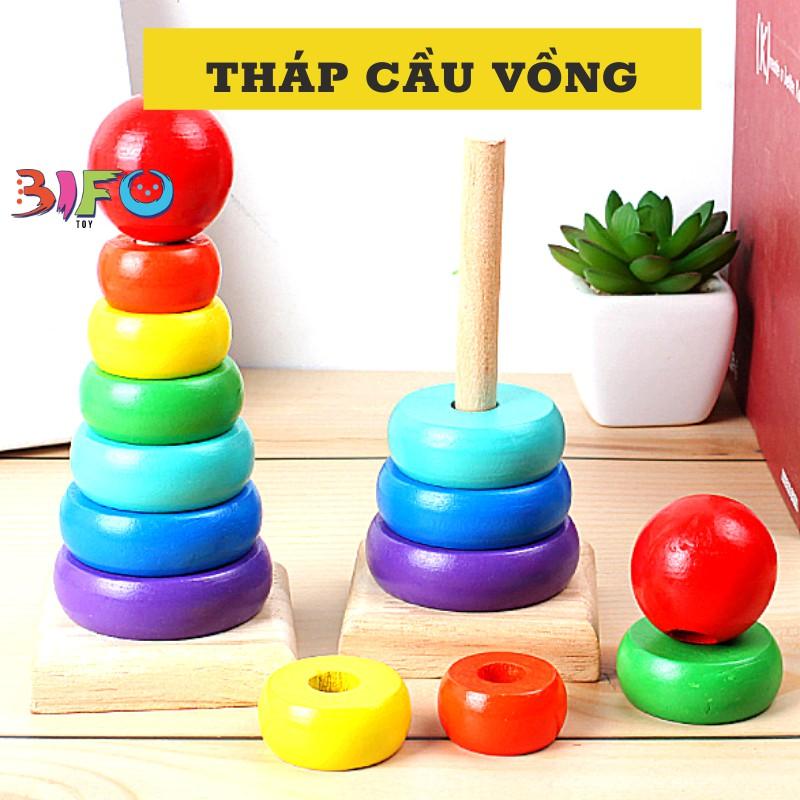 Combo 7 đồ chơi giáo dục bằng gỗ phát triển trí tuệ, an toàn cho bé