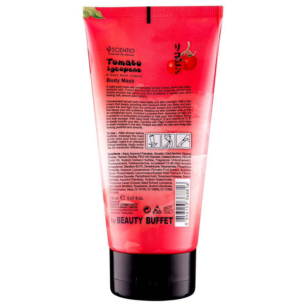 Mặt Nạ Dưỡng Da Body Chiết Xuất Cà Chua Beauty Buffet Scentio Tomato Lycopene 150ml