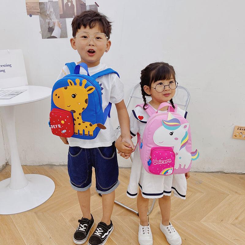 Hoạt Hình Vải Trẻ Em Học Ba Lô Trẻ Em Ba Lô Mẫu Giáo Động Vật Hươu Cao Cổ Trẻ Em Học Túi Cho Bé Gái Bé Trai SchoolBag