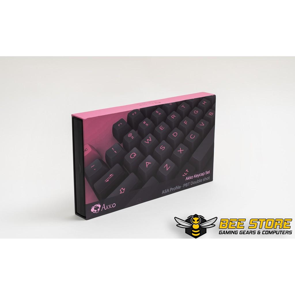 Bộ keycap AKKO - Black Pink (PBT DoubleShot / ASA profile / 158 nút)