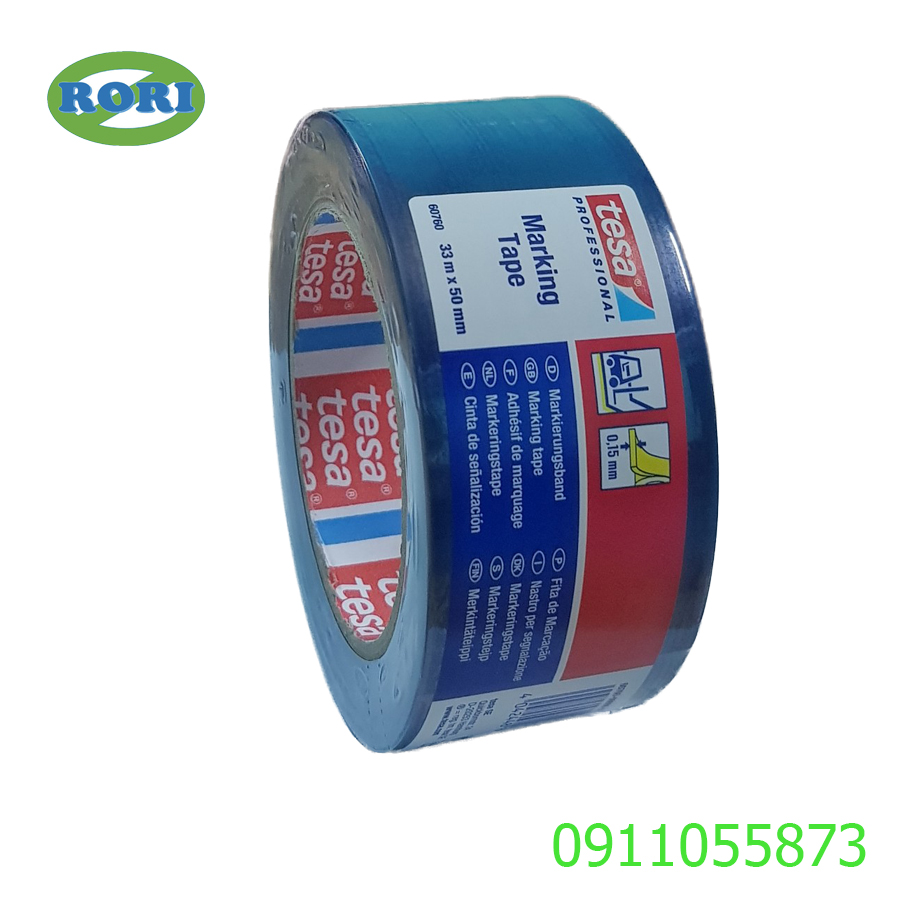 Băng Keo PVC Tesa 60760 size 33m x 50mm màu Blue - Thay thế băng keo 3M 741