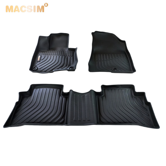 Thảm lót sàn xe ô tô Kia Sportage Nhãn hiệu Macsim chất liệu nhựa TPE cao cấp màu đen