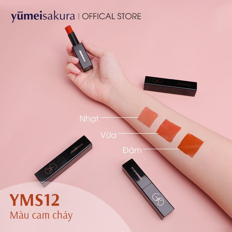 Son Lì Mịn Yumeisakura Matte Revolution Siêu Dưỡng màu Cam Cháy YMS12 3.5gr