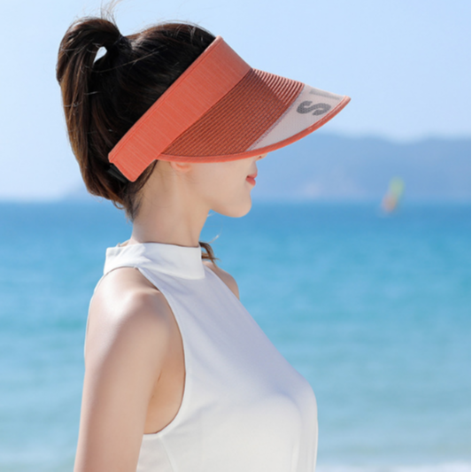 Mũ chống nắng rộng vành phong cách Hàn, nón nửa đầu chống nắng nữ