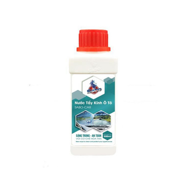 Nước Tẩy Ố Kính Ô TÔ SABO-CAR , Sản phẩm chuyên dụng tẩy cặn canxi, cáu bẩn, ố vàng, tạp chất bám lâu ngày trên kính ô tô chai 500ml
