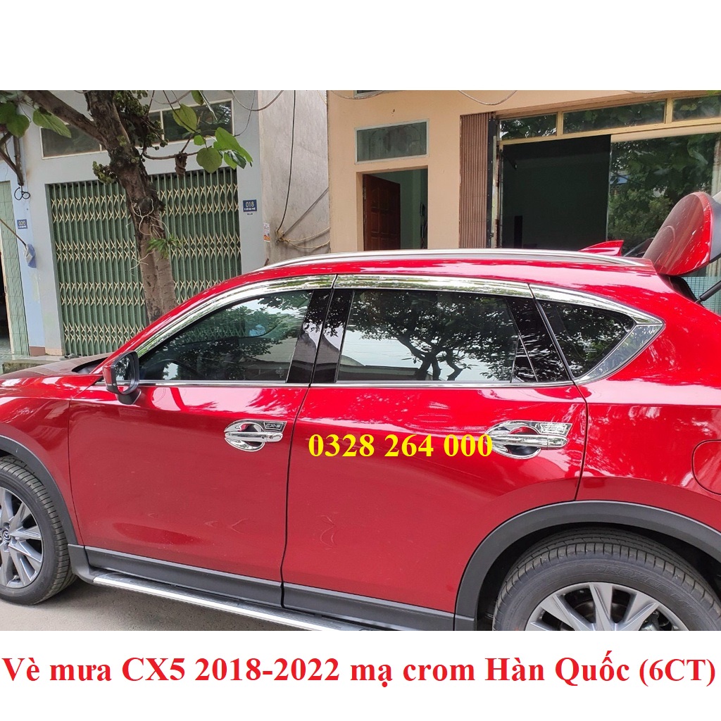 Vè che mưa mạ crom Hàn Quốc xe Mazda CX5, CX-5 2018 2019 2020 2021 2022 Hàng cao cấp