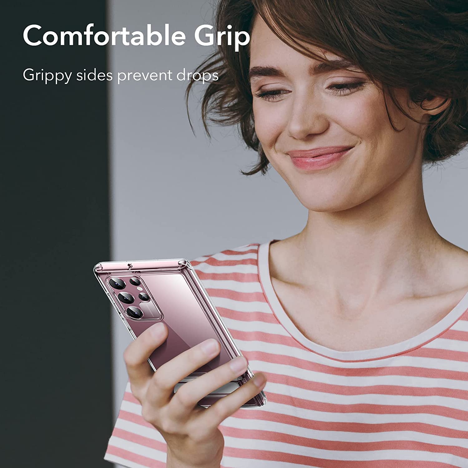Ốp lưng cho Samsung Galaxy S22 Ultra ESR Metal Kickstand Crystal Clear - Hàng Chính Hãng