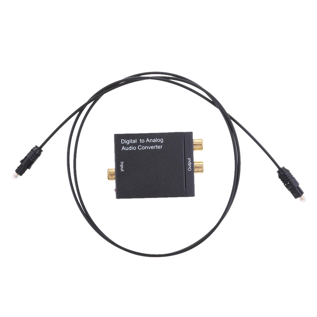 Digital Coaxial Toslink to Analog  Audio Converter with Fiber Cable