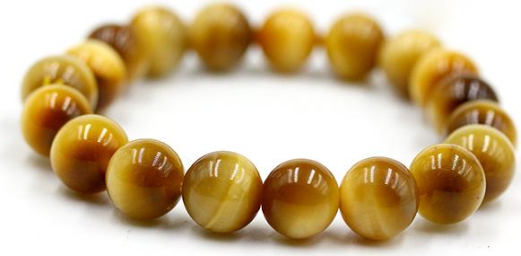 Vòng Tay Đá Mắt Hổ Vàng Tâm 10MM
