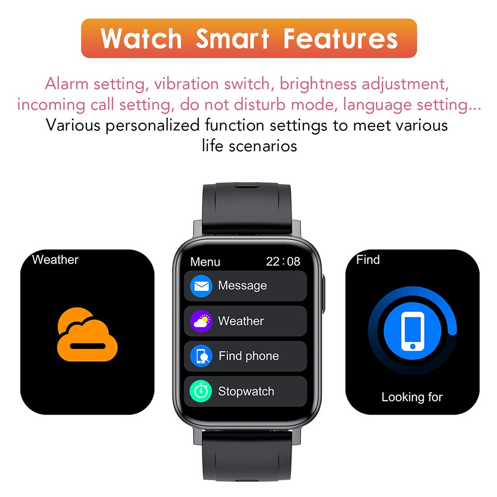 1.65 Inch Screen BT 5.0 Smart Watch Smart Fitness Tracker Activity Tracker Watch IP68 Waterproof Smart Bracelet
