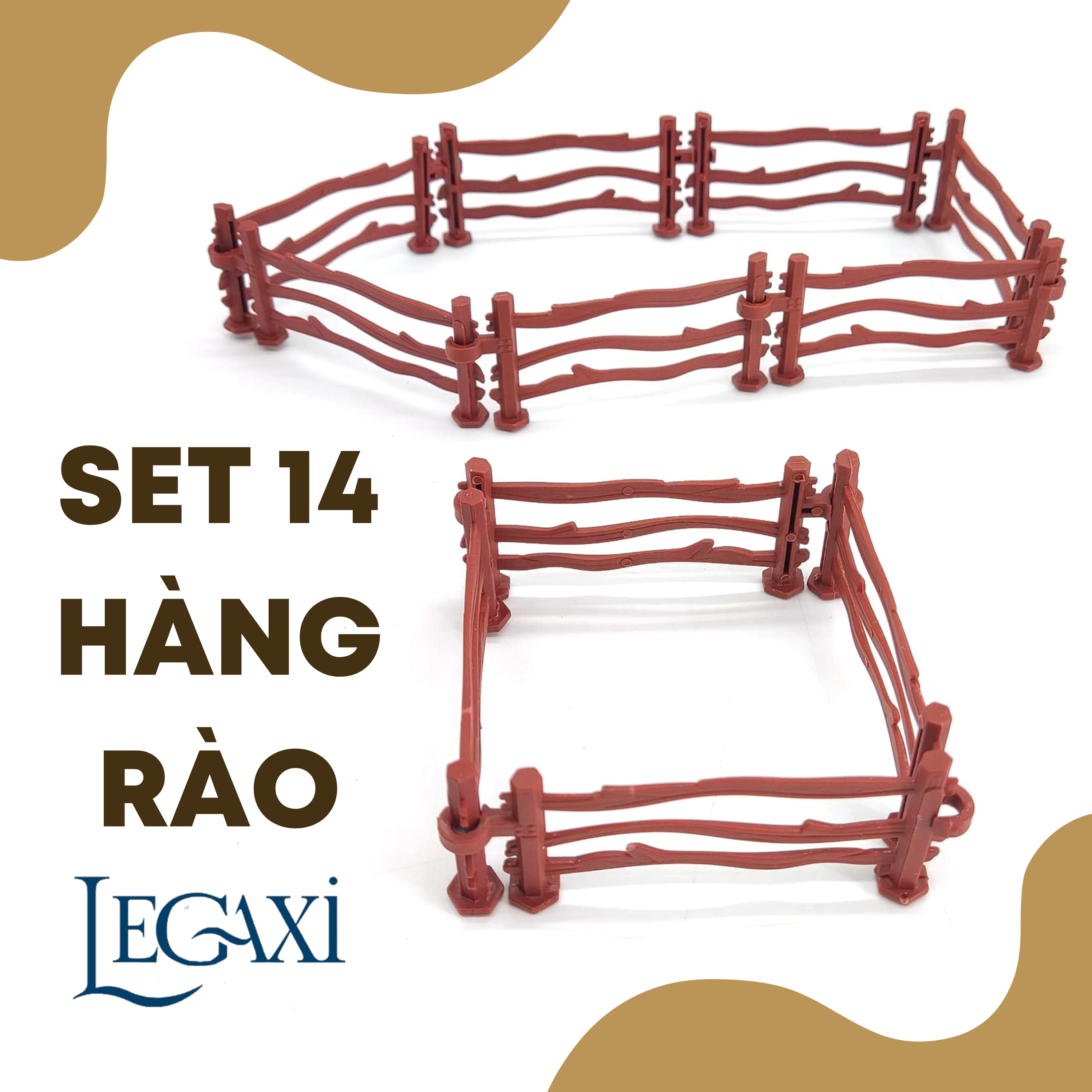 Set 14 hàng rào chắn đồ chơi nhựa mô hình cho bé nông trại quân đội Legaxi