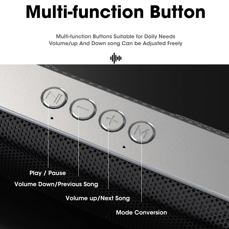 6D vòm soundbar bluetooth 5.0 loa home loa máy tính có dây stereo subwwofer thanh âm thanh cho máy tính xách tay máy tính xách tay TV Color: silver grey