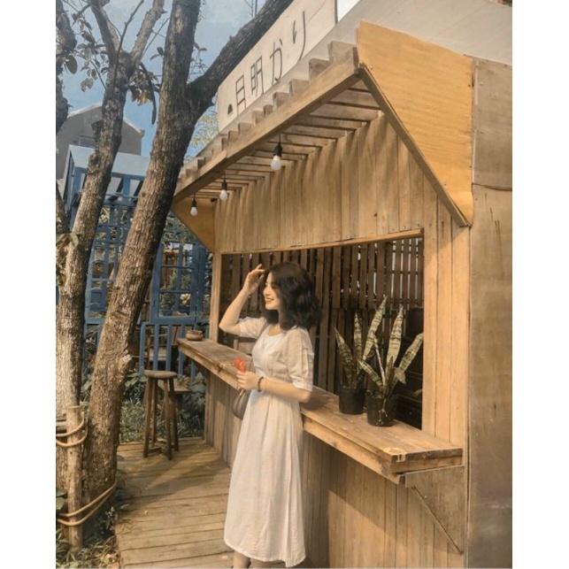 ĐẦM NỮ VINTAGE BUỘC NƠ SAU LƯNG