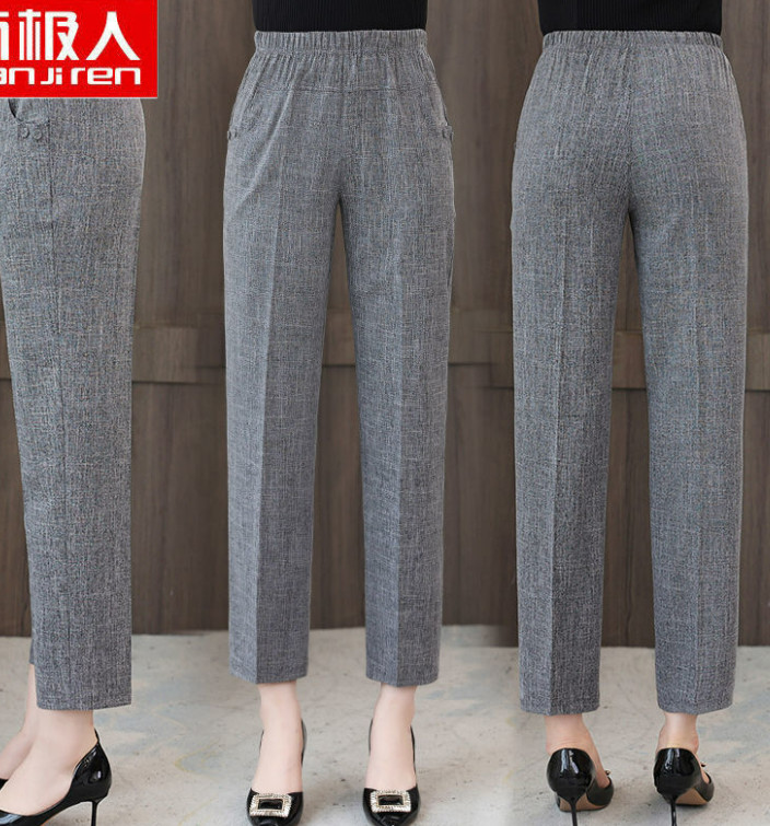 Quần Lanh Cotton Cho Phụ Nữ Trung Niên AQ12 - Hàng Quảng Châu Cao Cấp