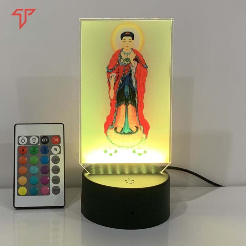 Đèn Led hình phật, hình phật mica led 3D, tranh phật để bàn, thờ xe ô tô xe tải, quà tặng phật giáo