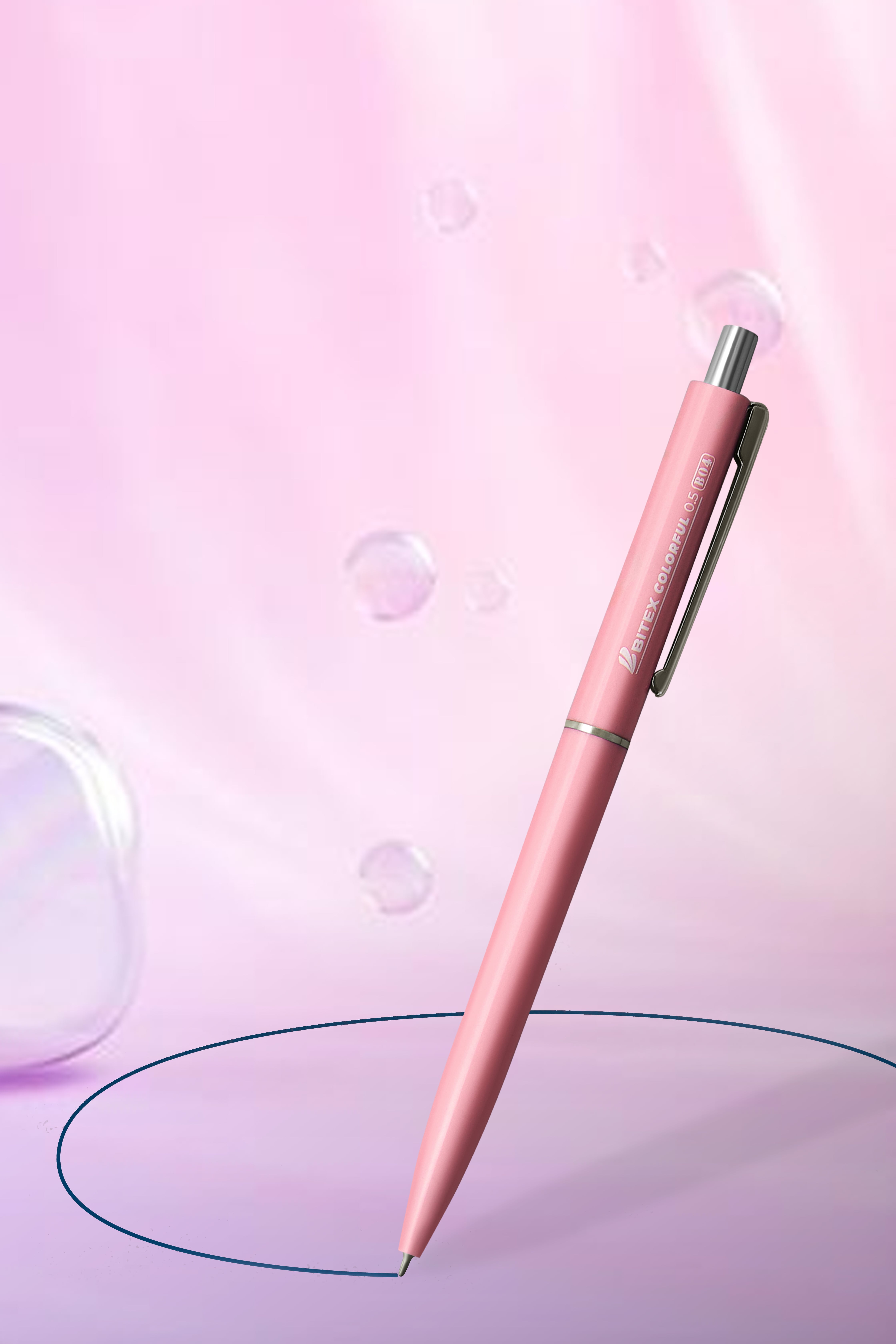 Combo 05 Bút bi Bitex B04 mực ULV màu xanh tip ngòi 0.5mm ( thân màu ngẫu nhiên)