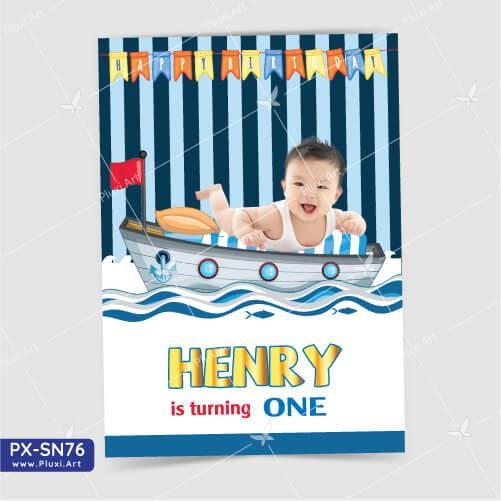 Thiệp thôi nôi – sinh nhật theo yêu cầu Pluxi