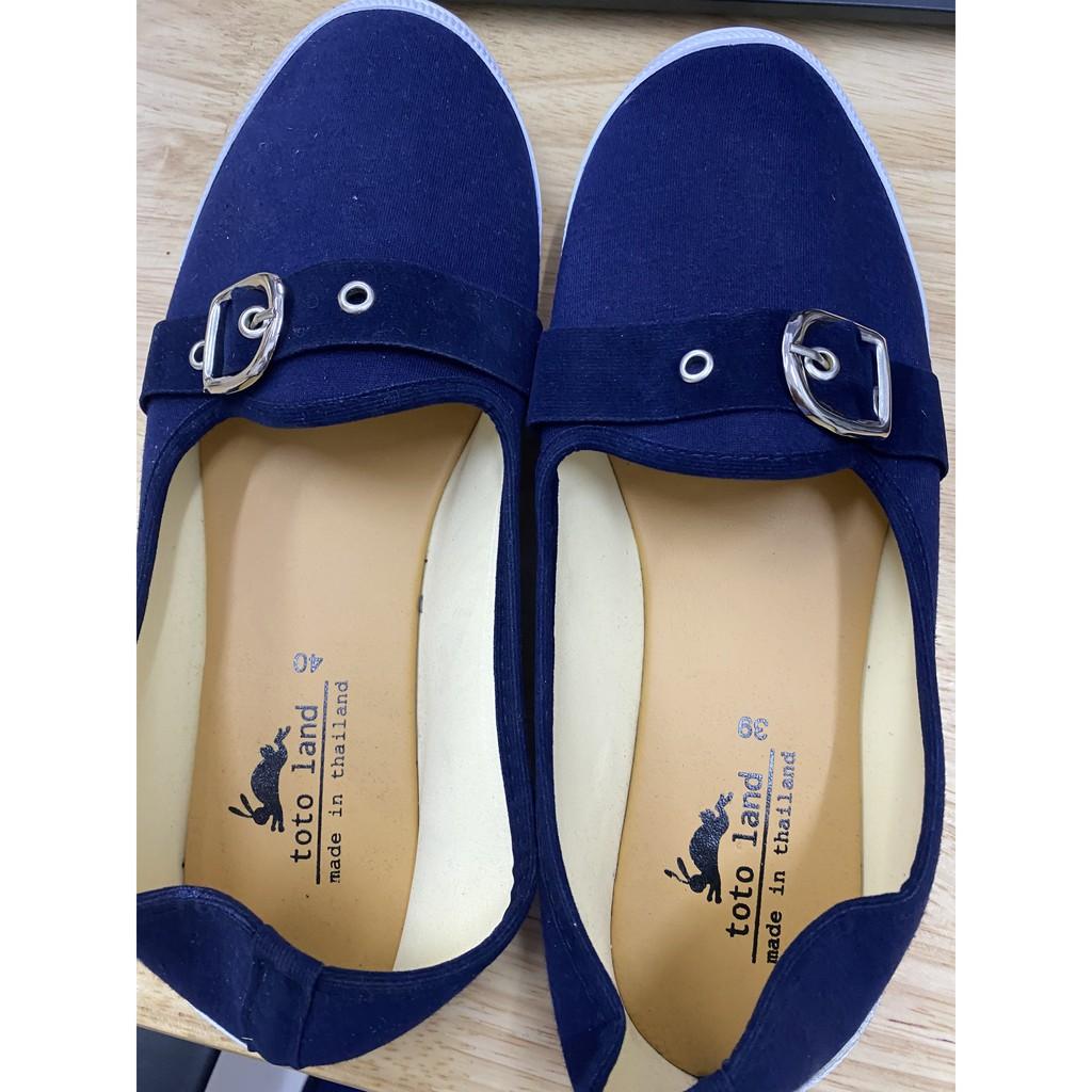 Giày búp bê xanh, chất liệu vải T