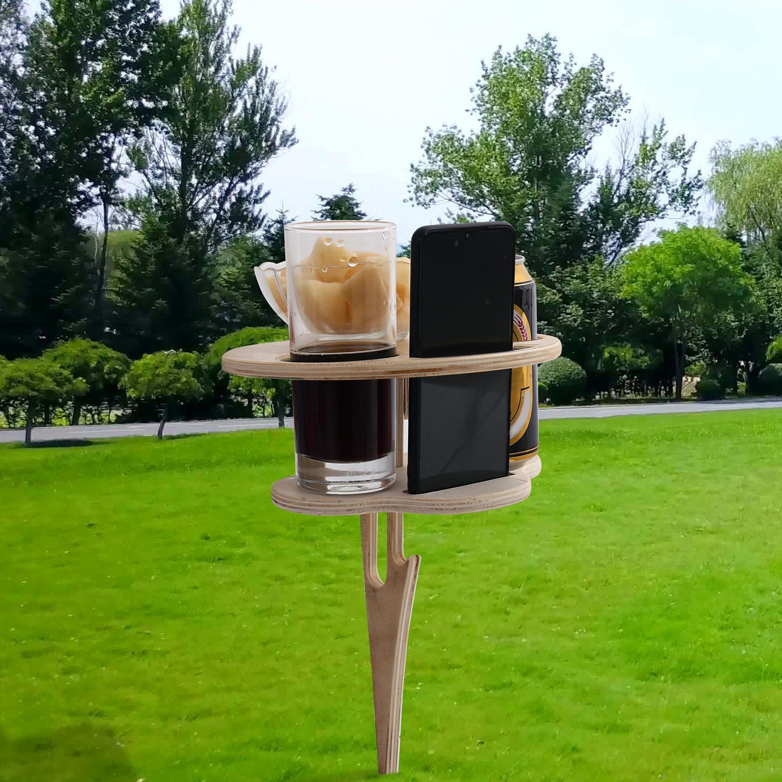 Portable Picnic Table Glass Rack Outdoor Furniture for Outdoors Travel Lawn