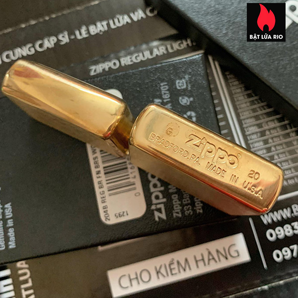 Bật Lửa Vỏ Zippo Brushed Brass Chính Hãng - Không Kèm Ruột Zippo