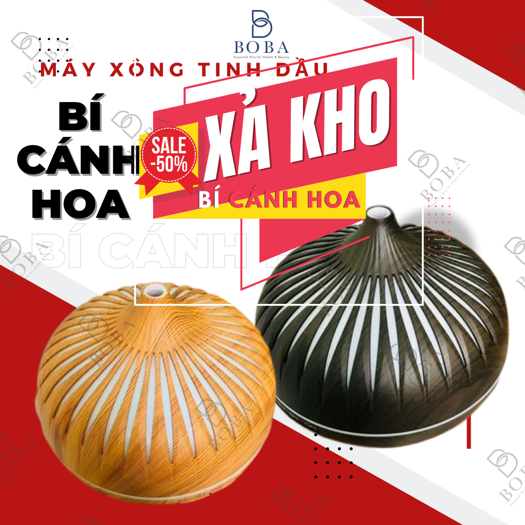 (HCM) XẢ KHO  Máy Khuếch Tán Tinh Dầu Bí Cánh Hoa, Bí Kẻ Xông Hương Thơm, Giảm Căng Thẳng, Thơm Phòng - BOBA NATURALS