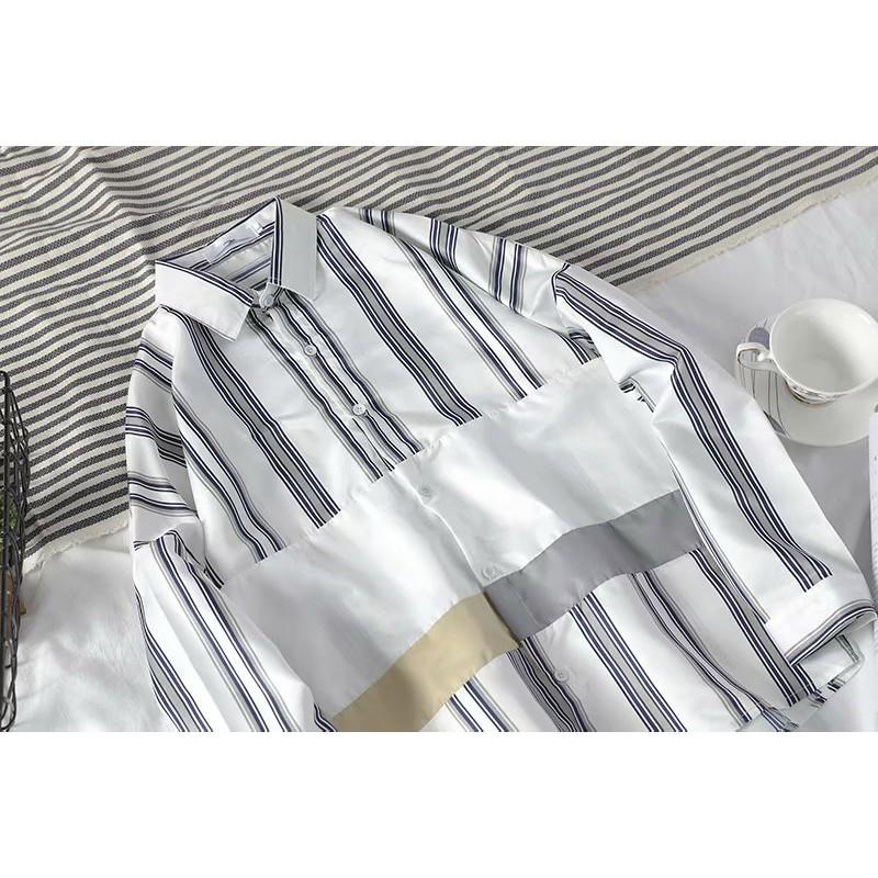 Áo sơ mi tay dài họa tiết sọc thời trang phong cách cho nam