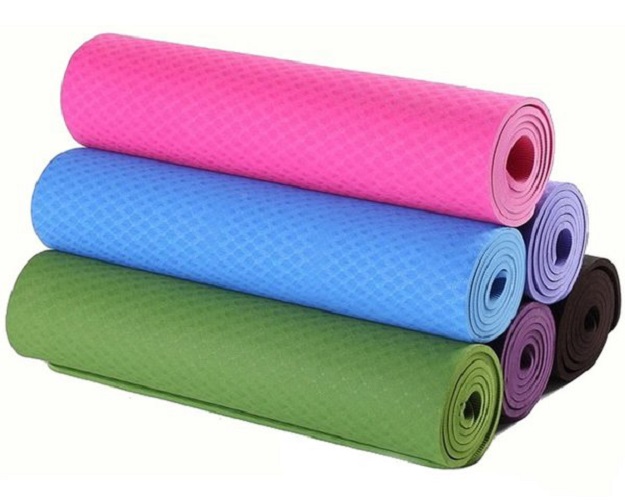 Thảm Tập Yoga TPE 2 Lớp Hoa Văn 61x183cm Dày 6 Ly